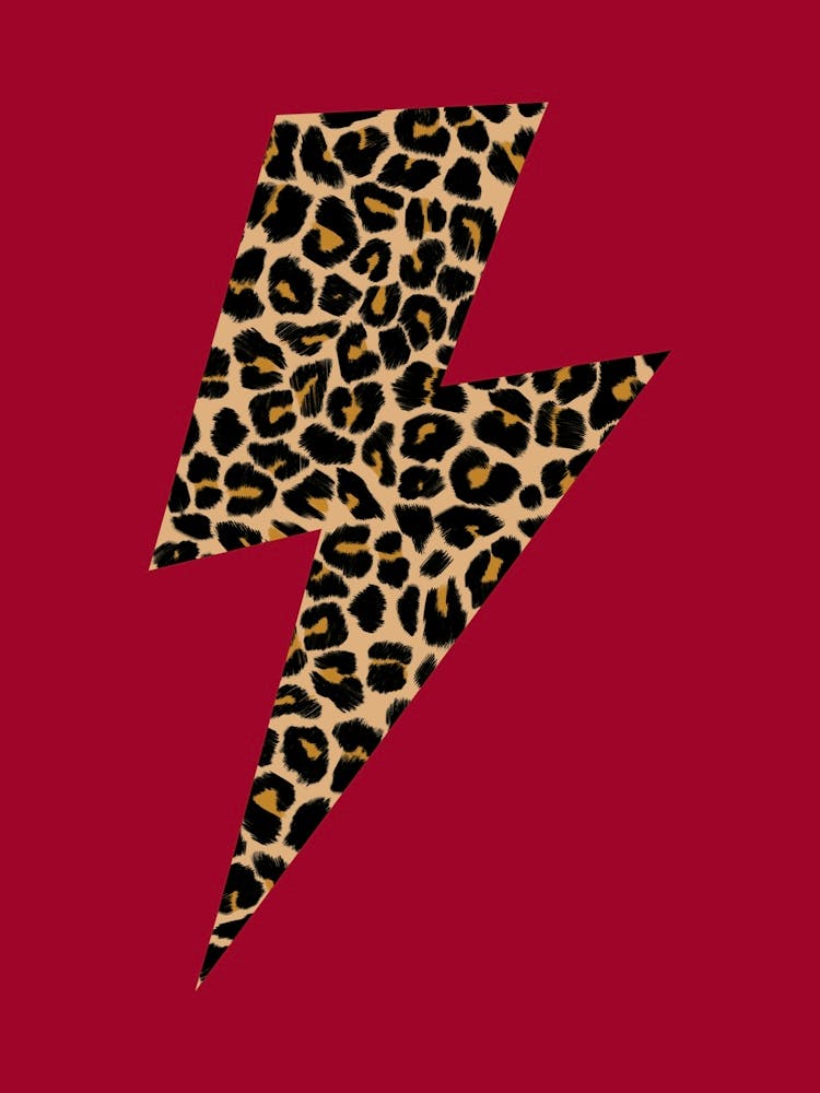 Preppy Leopard Lightning Bolt on Red