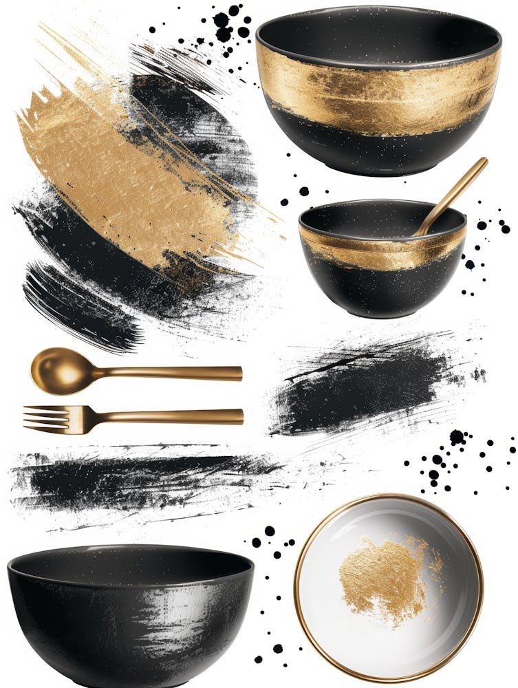 Black And Gold Brush Strokes 10