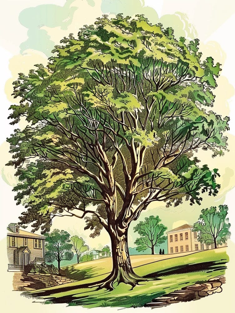 Paulownia Tree Storybook Illustration 1