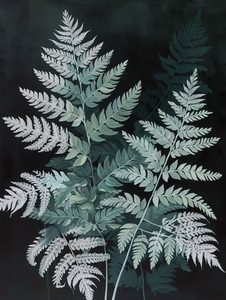 Silver Lace Fern Painting 1