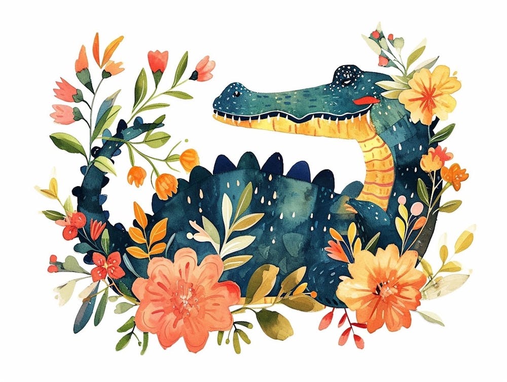 Little Floral Crocodile 4
