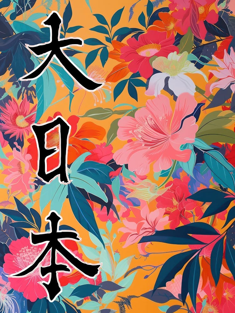Hokusai Great Japan Poster Japanese Floral  3