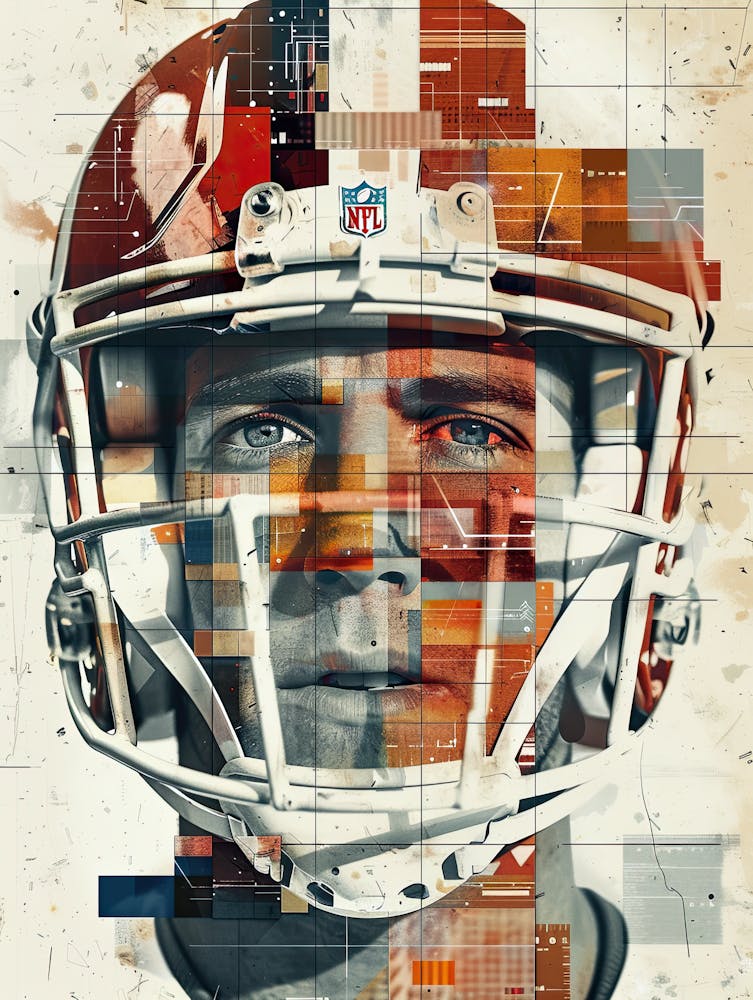 American Football Player Vintage Poster 41