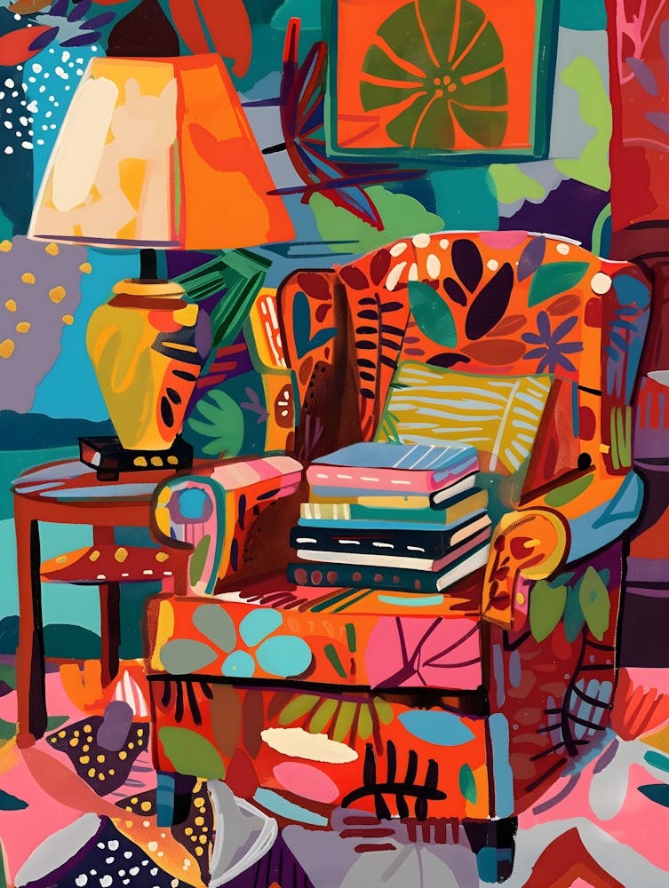 Matisse Inspired, Chair In The Living Room, Fauvism Style