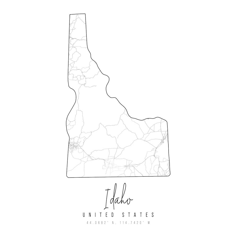 Idaho Minimal Street Map Square