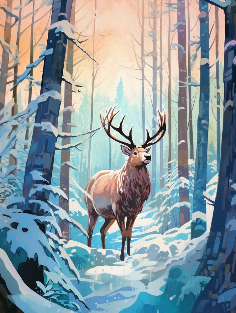 Winter Moose 4 Illustration