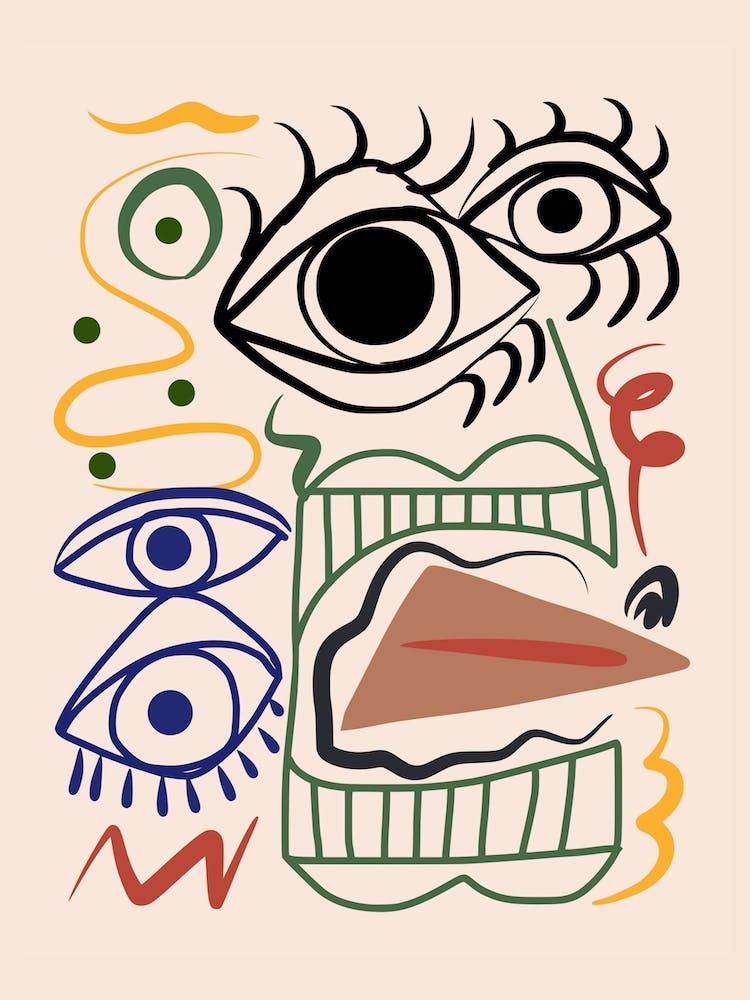 Line Art Bizarre Totem