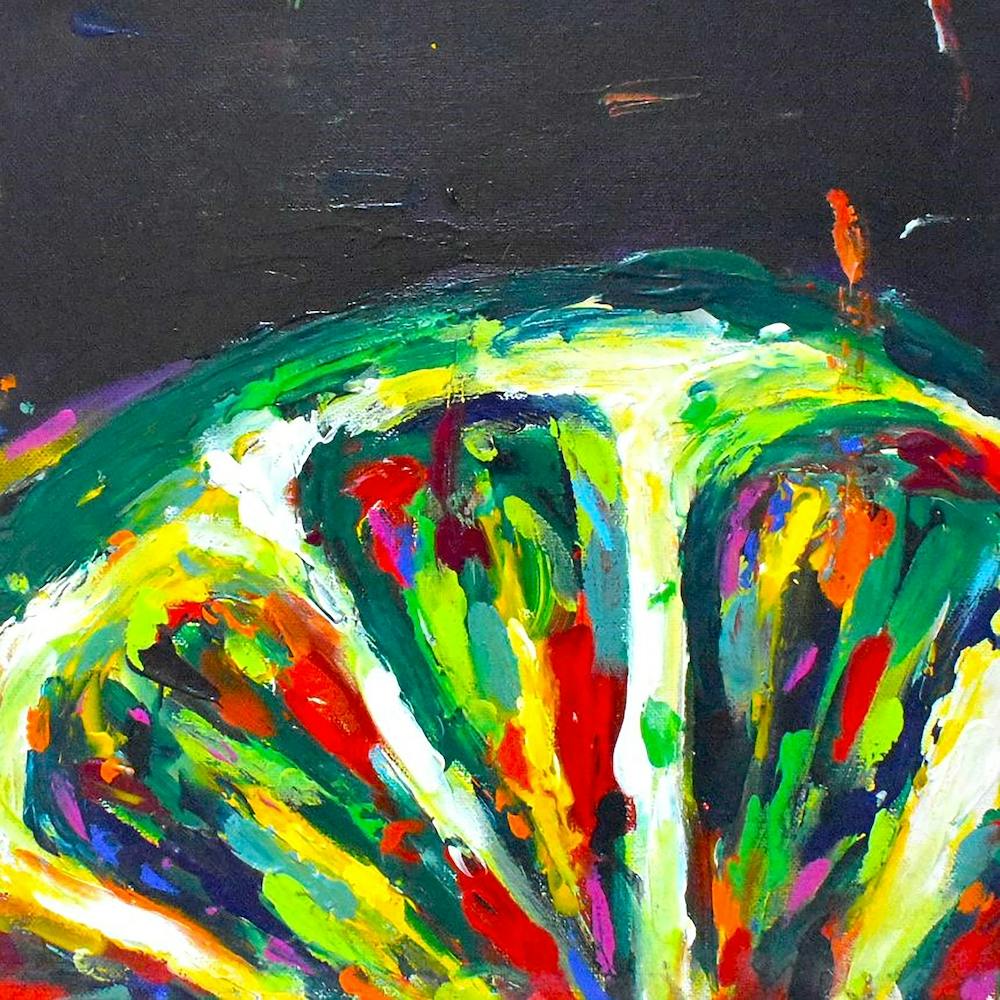 Lime On Purple Square