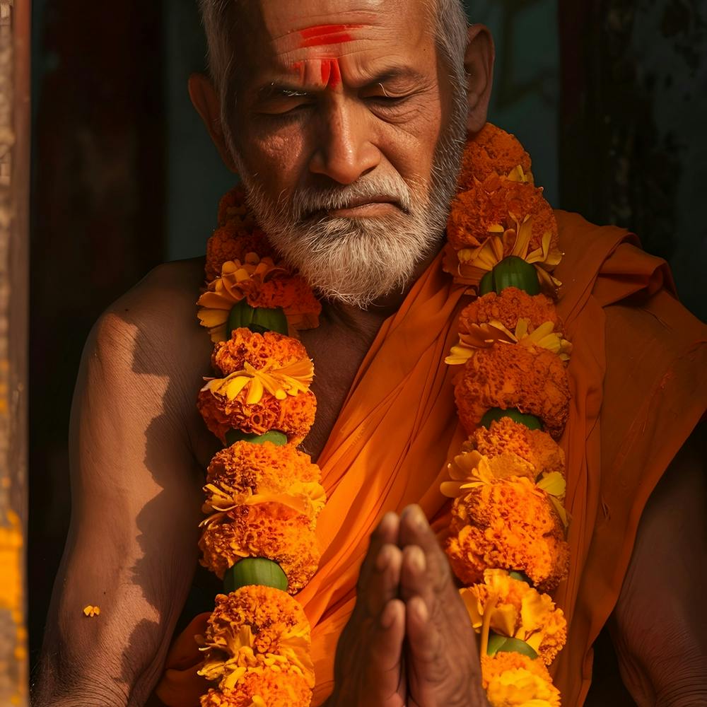 Buddhist Monk Praying
