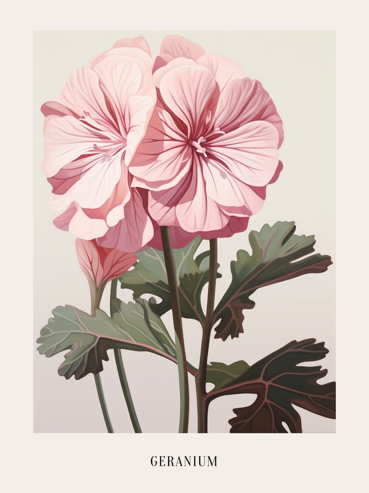 Floral Illustration Geranium 3 Poster