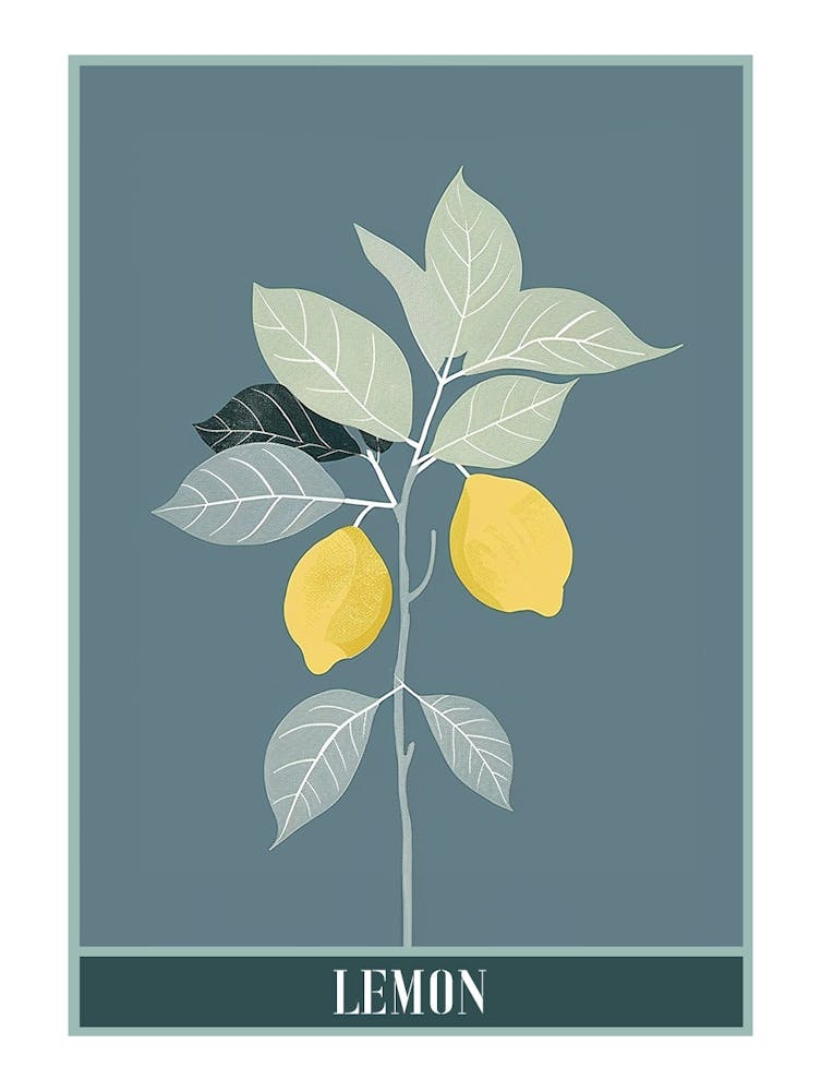 Lemon Tree Flat Illustration 5 Poster
