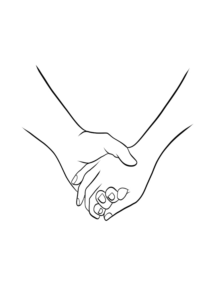 Couple Holding Hands Vector Illustration 1