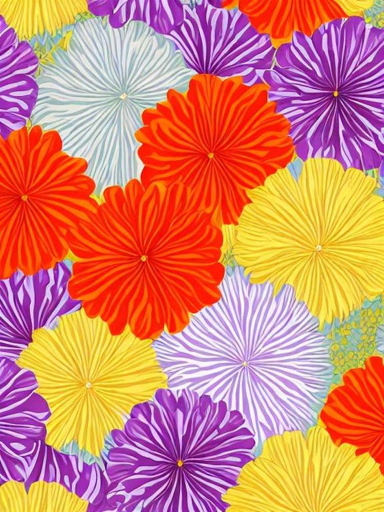 Lavender Repeat Retro Flower