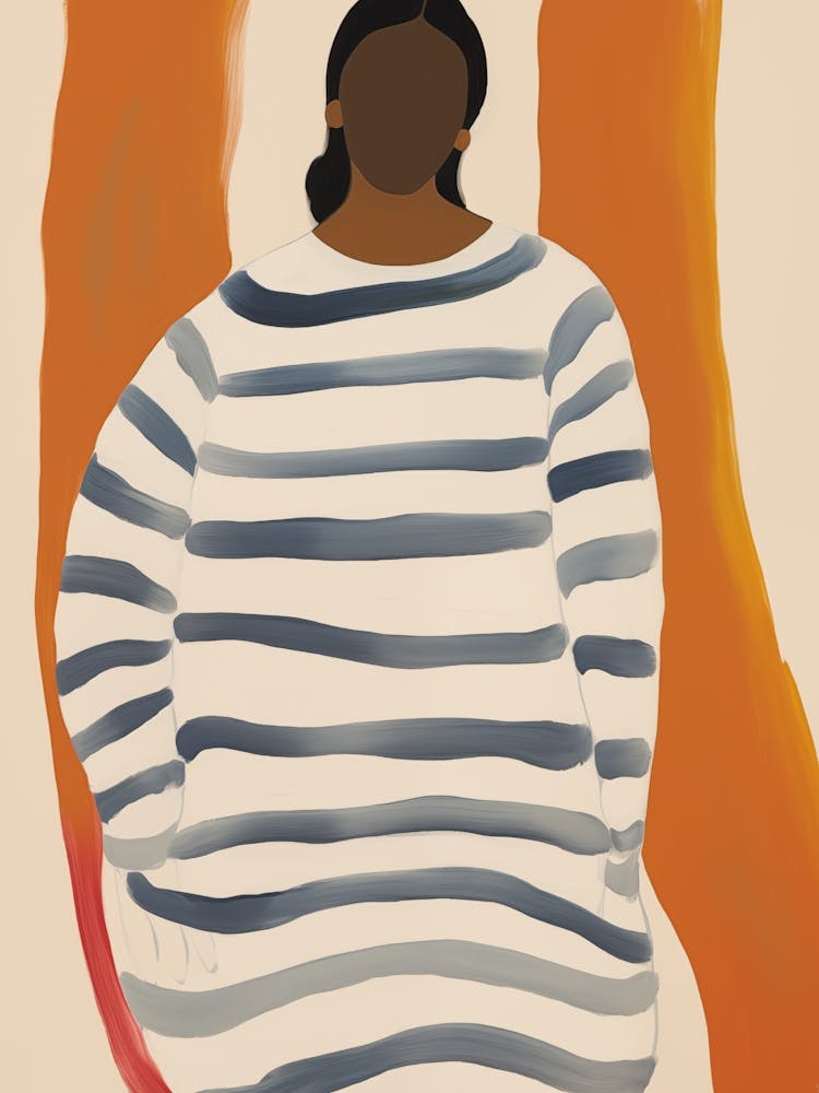 Woman In A Striped Dress