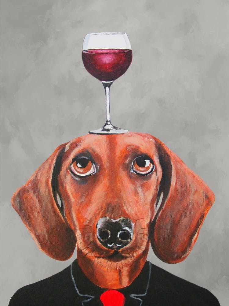 Dachshund With Wineglass Dining Room
