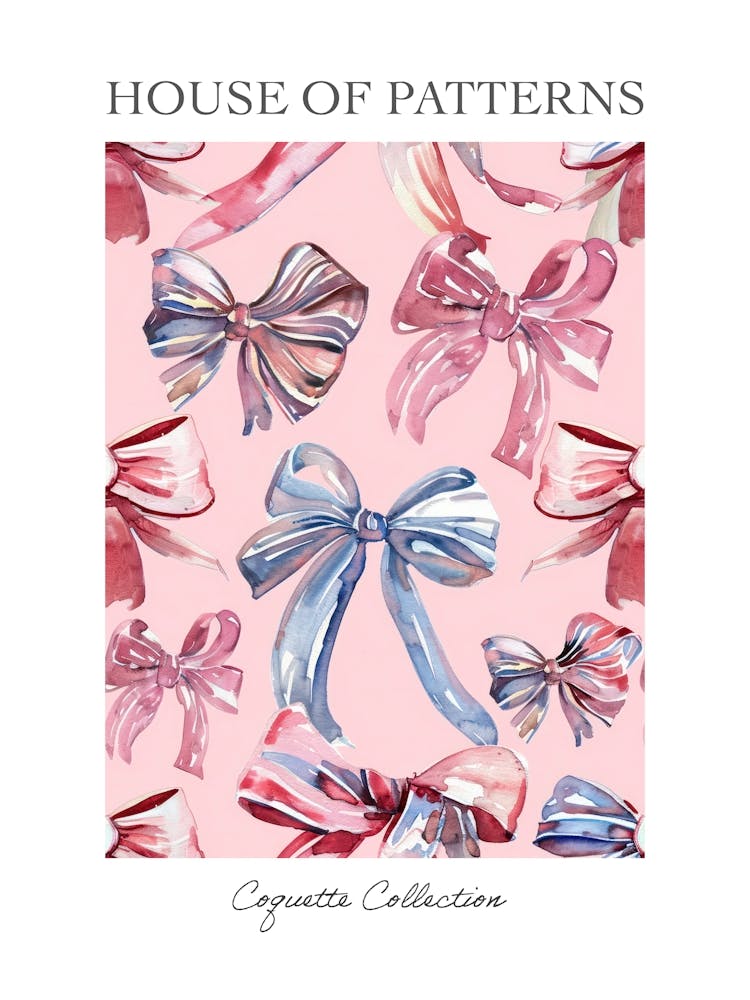 Pastel Bows Pattern Poster