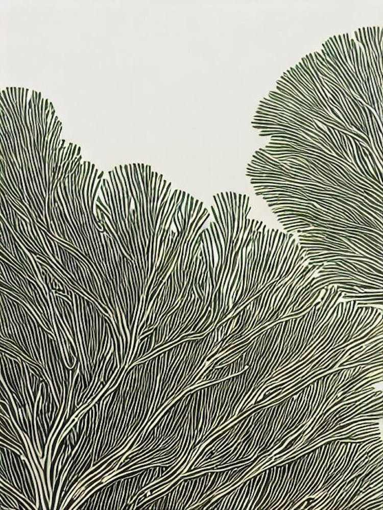 Acropora Gemmifera Vi Linocut