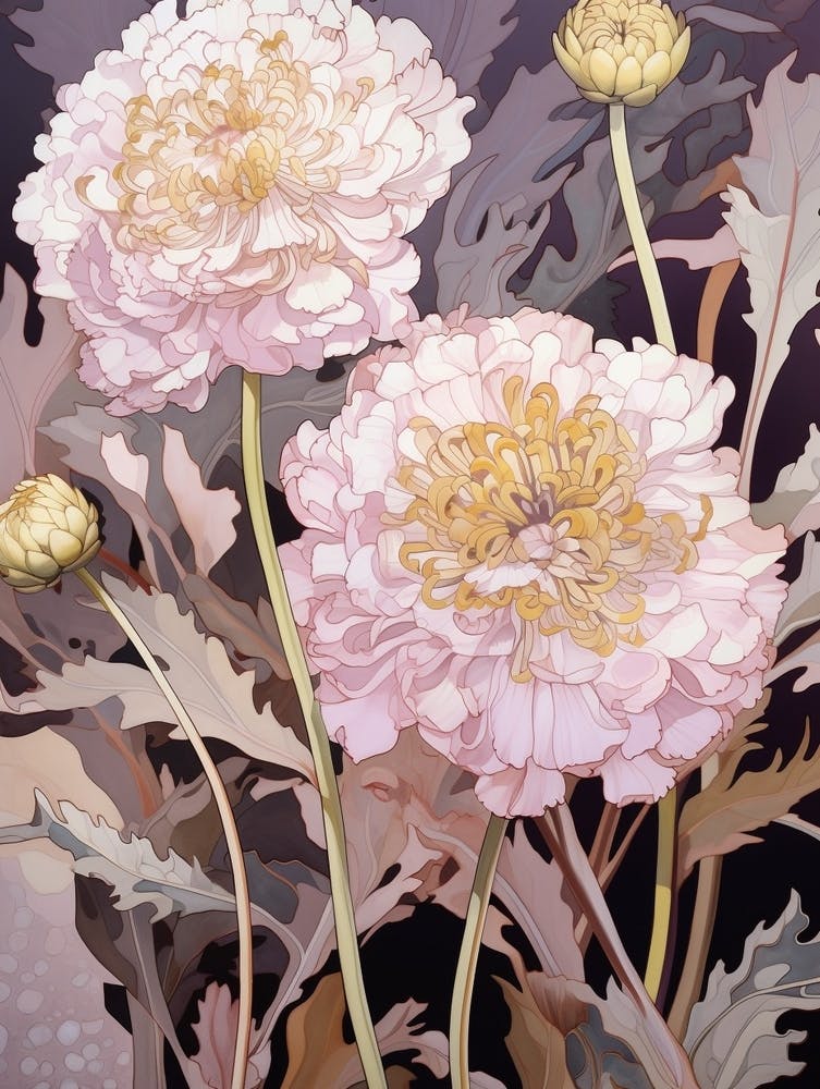 Scabiosa 2 Flower Painting
