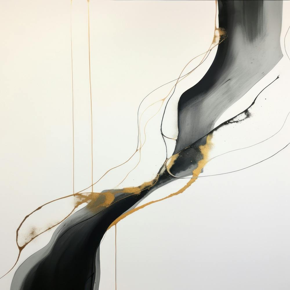 Schwarz Gold Spritzer Wellen 5