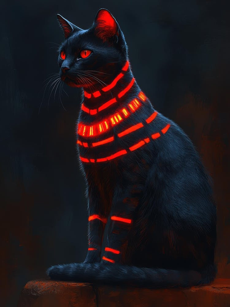 Cat With Glowing Eyes 1