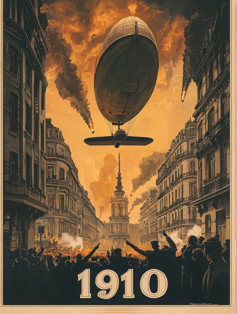 Aihrgdesign A Vintage Poster Of An Early Airship Soaring Abov 2b7180b3 024c 4c01 96bd 9700a1eba1ed 0