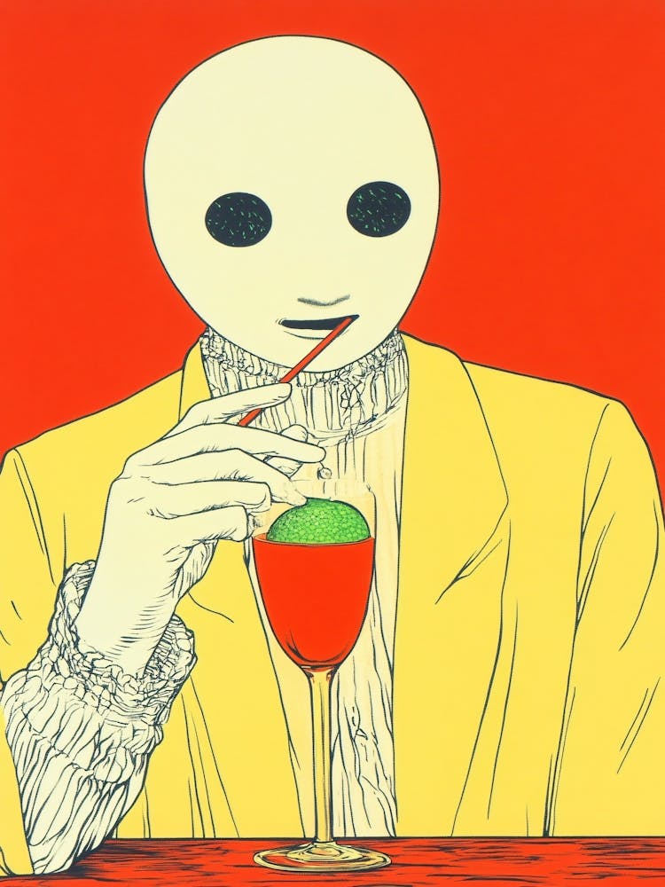 Man Drinking A Cocktail