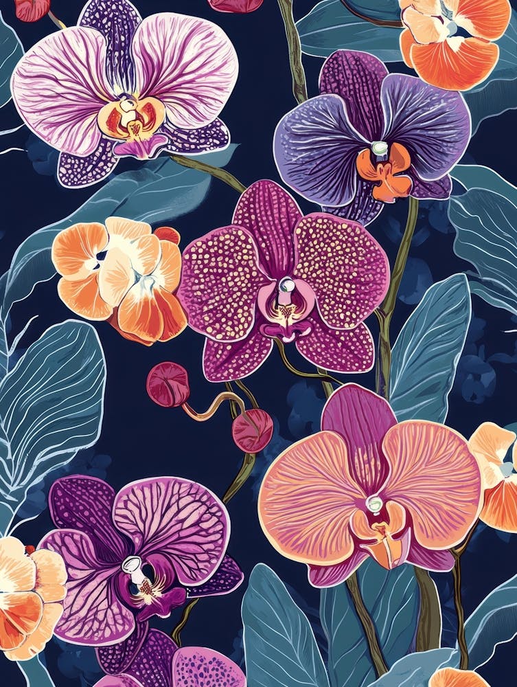 Motif Sans Couture d'Orchidées