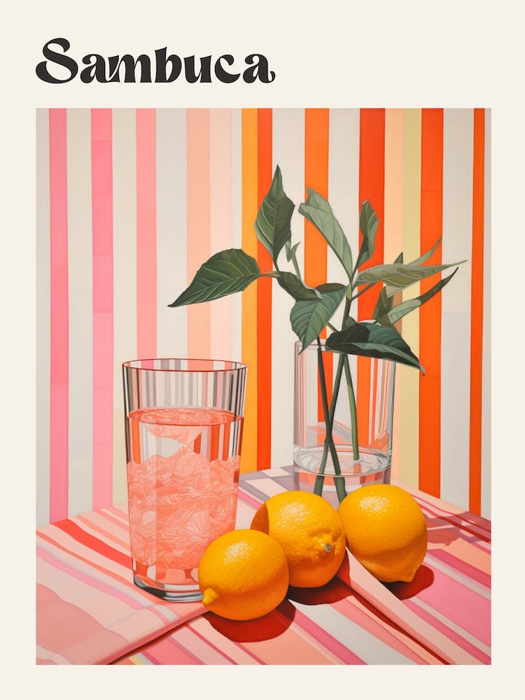 Sambuca Retro Cocktail Poster