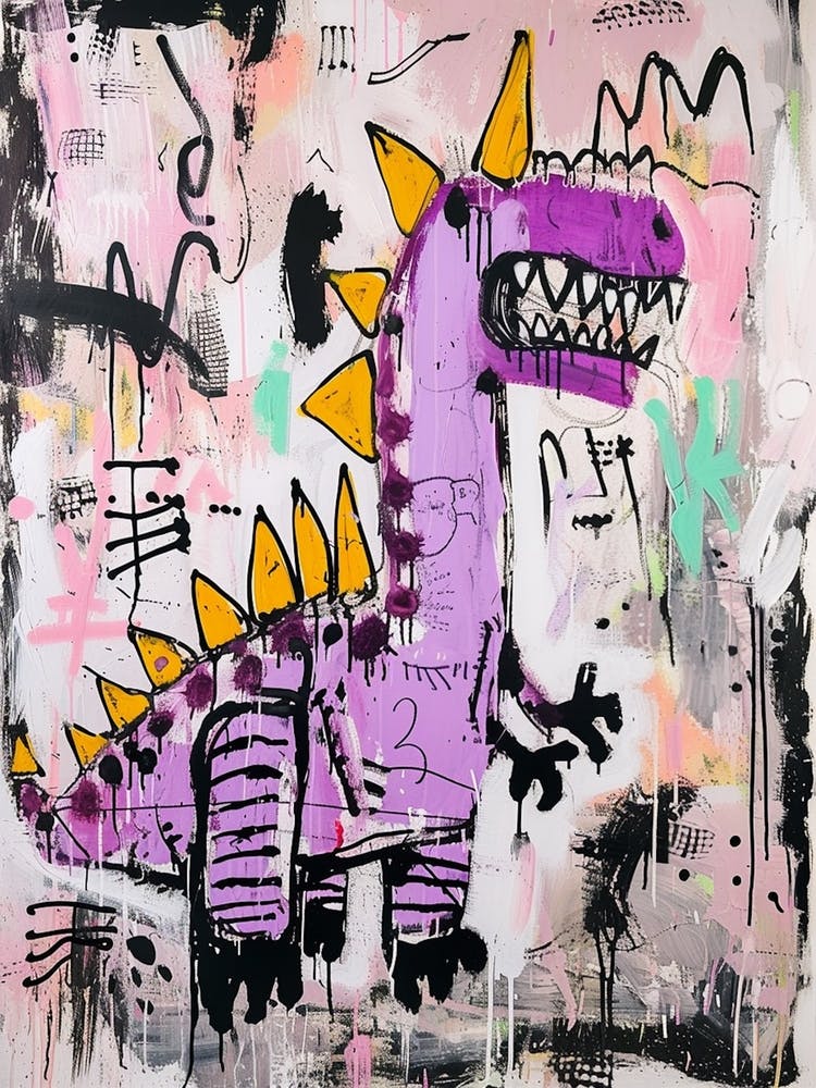 Abstract Dinosaur Graffiti Style Painting 3