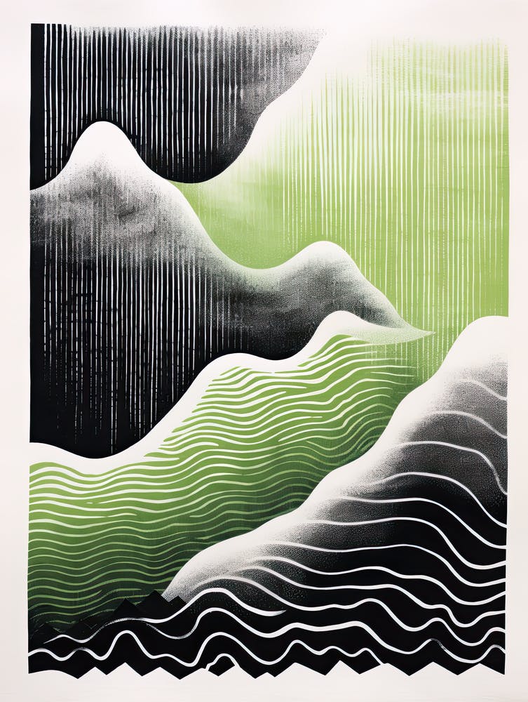 Transcendent Tones; Abstract Vintage Risograph