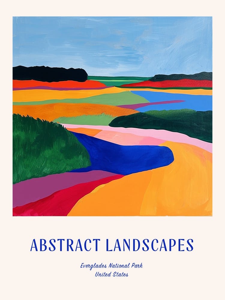 Colourful Abstract Everglades National Park Usa 6 Poster Blue