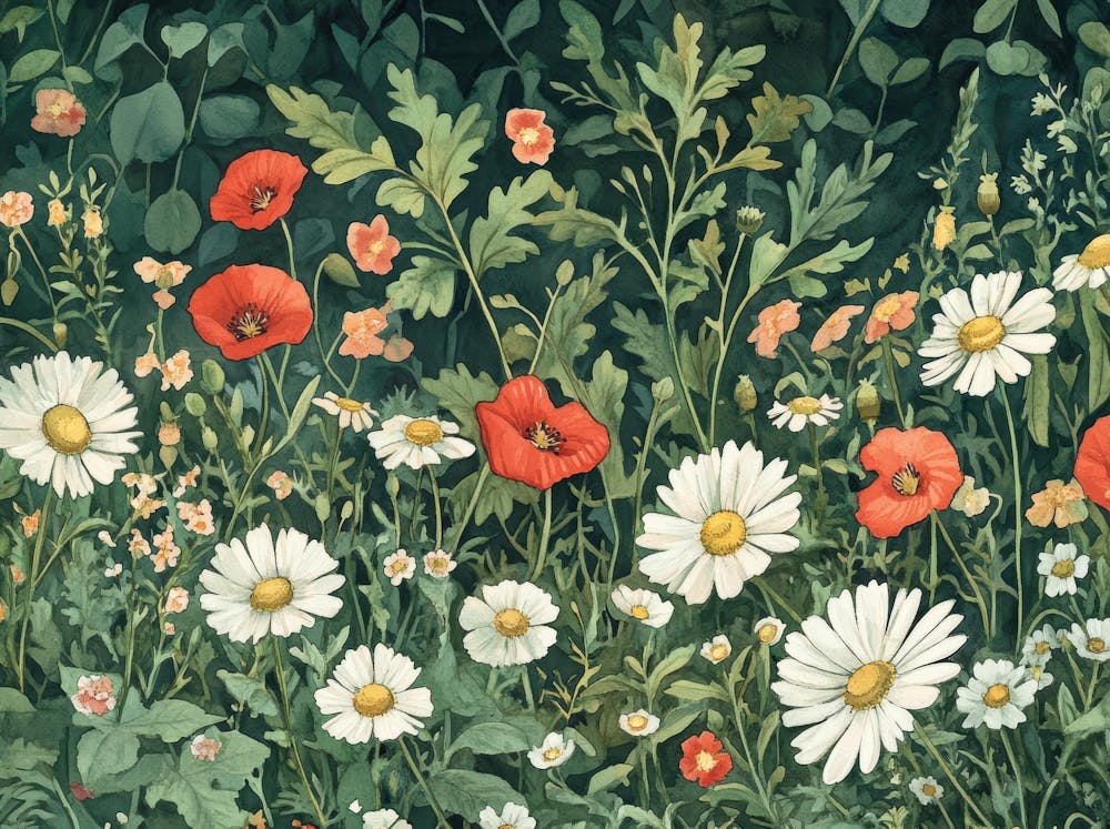 Poppies And Daisies