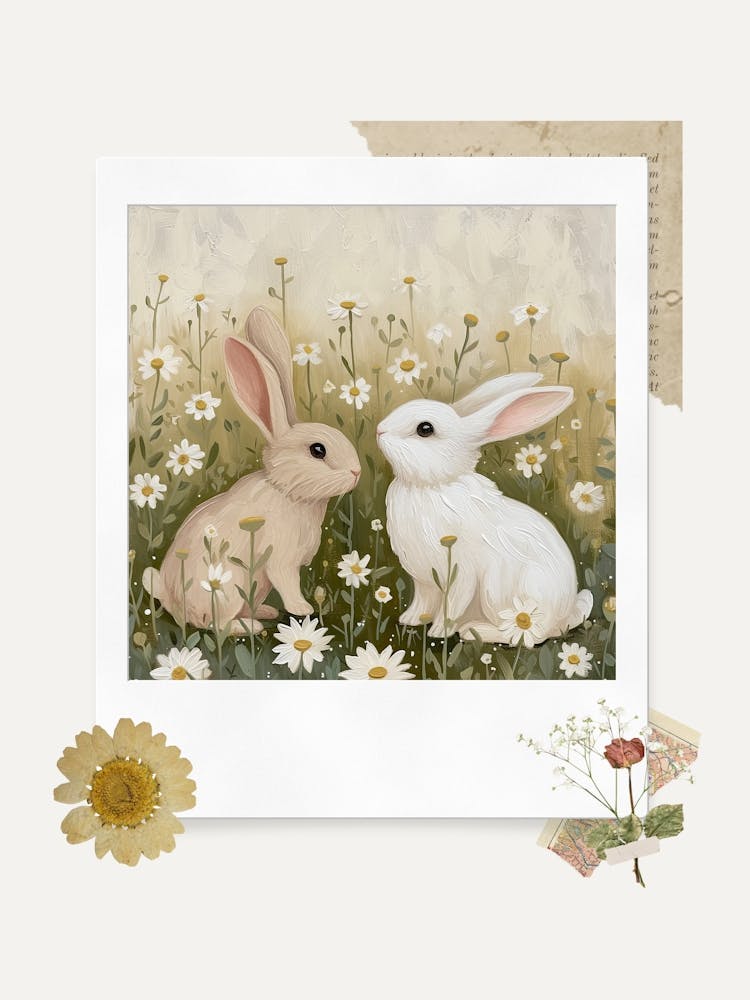 Scrapbook Bunnies Fairycore Painting 5