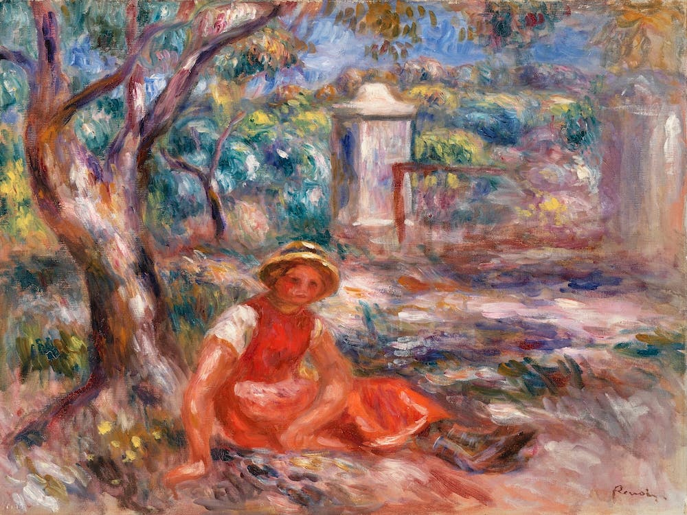 Girl At The Foot Of A Tree (1914), Pierre Auguste Renoir