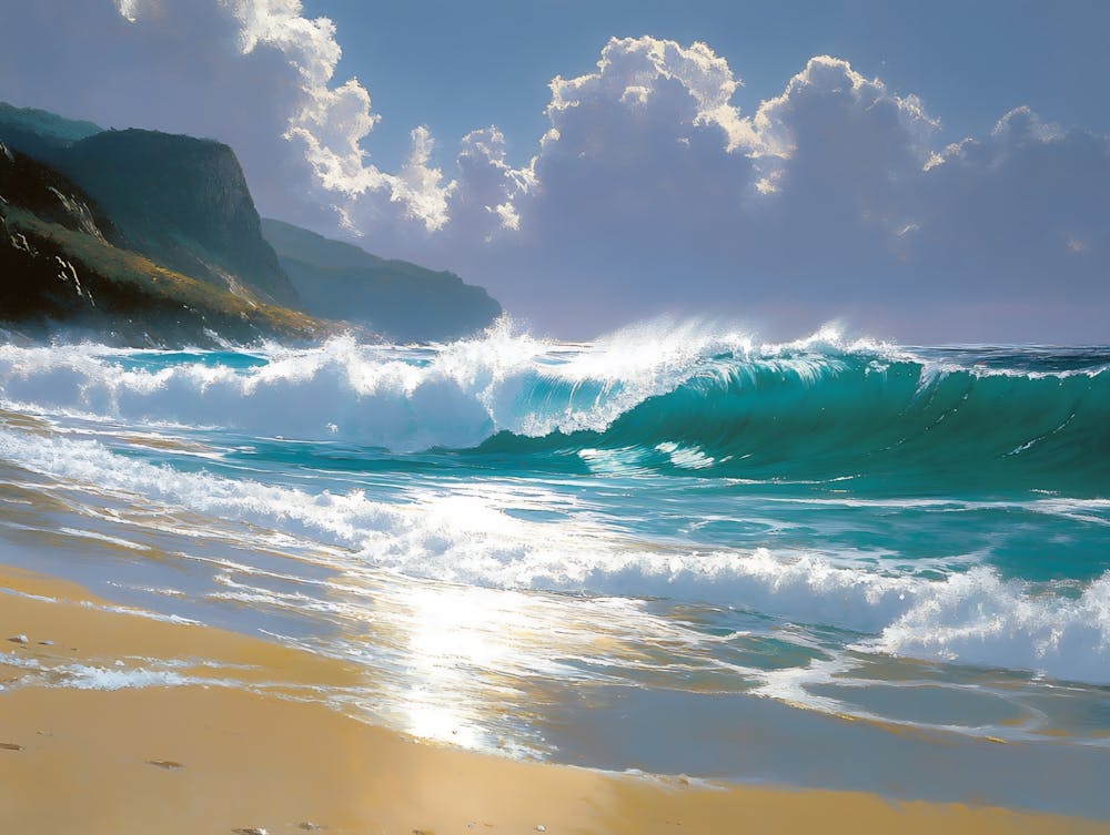 Wave Crashing On The Beach