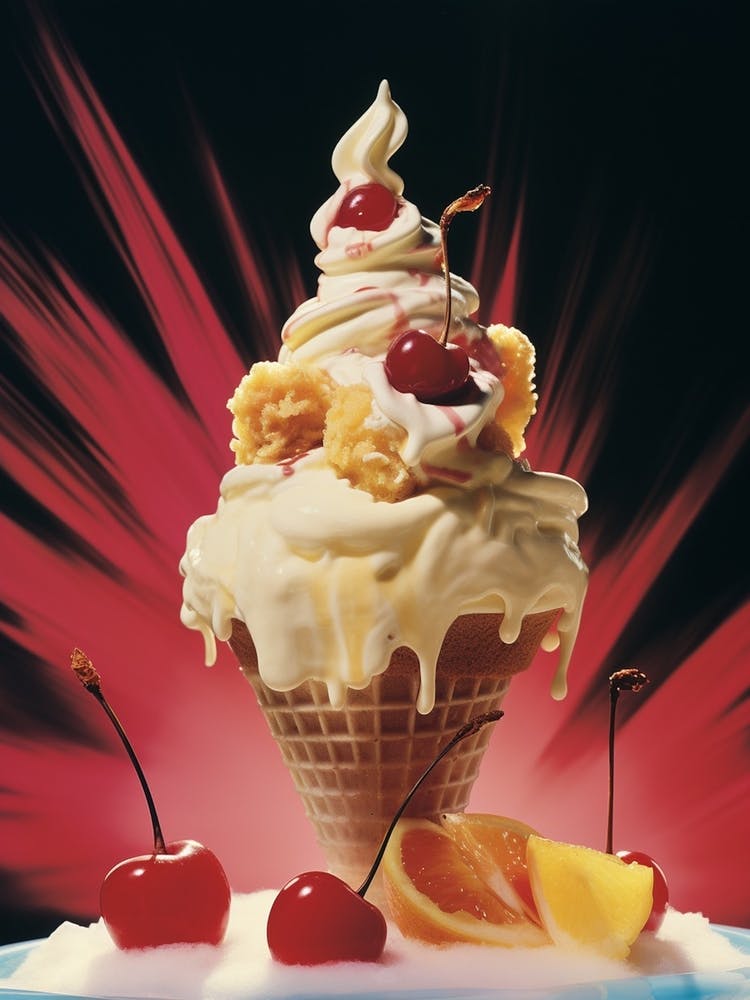 Ice Cream Explosion Retro Photography Style 3