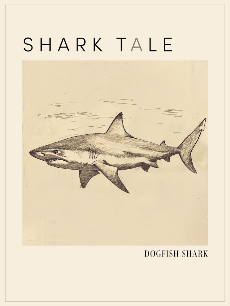 Dogfish Shark Vintage Illustration 2 Poster