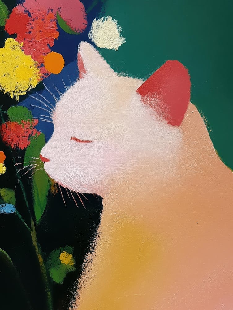 Cat With Flowers 18