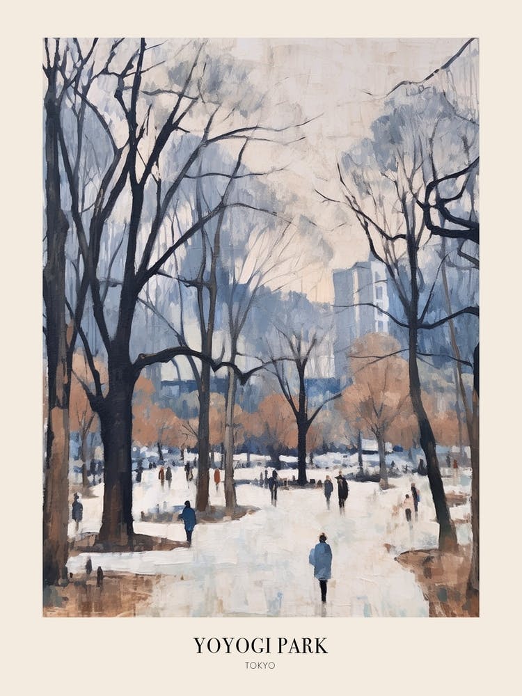 Winter City Park Poster Yoyogi Park Tokyo 4