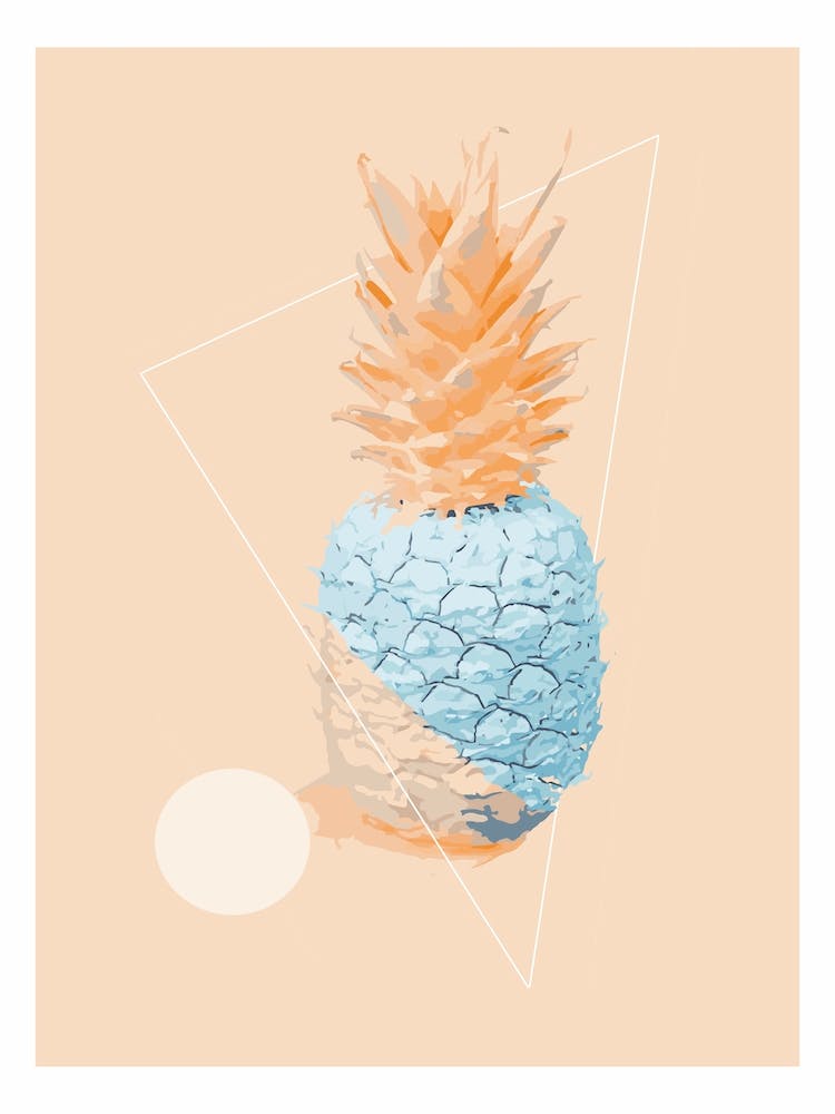 Orange and Neon Blue Pineapple