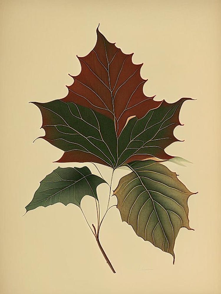 Poinsettia Leaf Rousseau Inspired