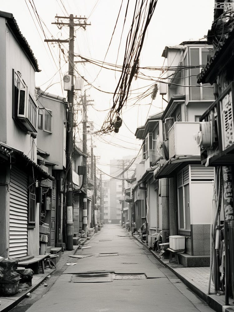 Seoul, South Korea, Black And White Old Photo 2