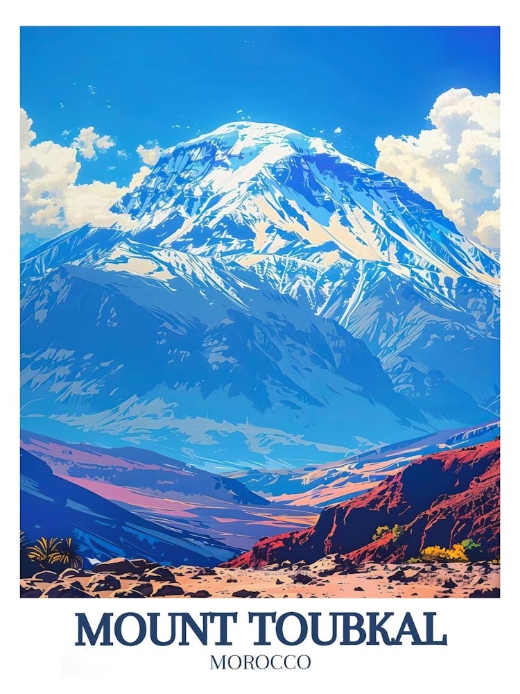 Mount Toubkal Poster High Atlas Art Jebel Toubkal Print Mount Toubkal Decor High Atlas Print Jebel Toubkal Decor High Atlas Poster