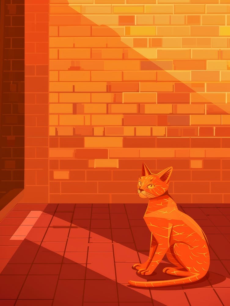 Cat Sitting In The Sun