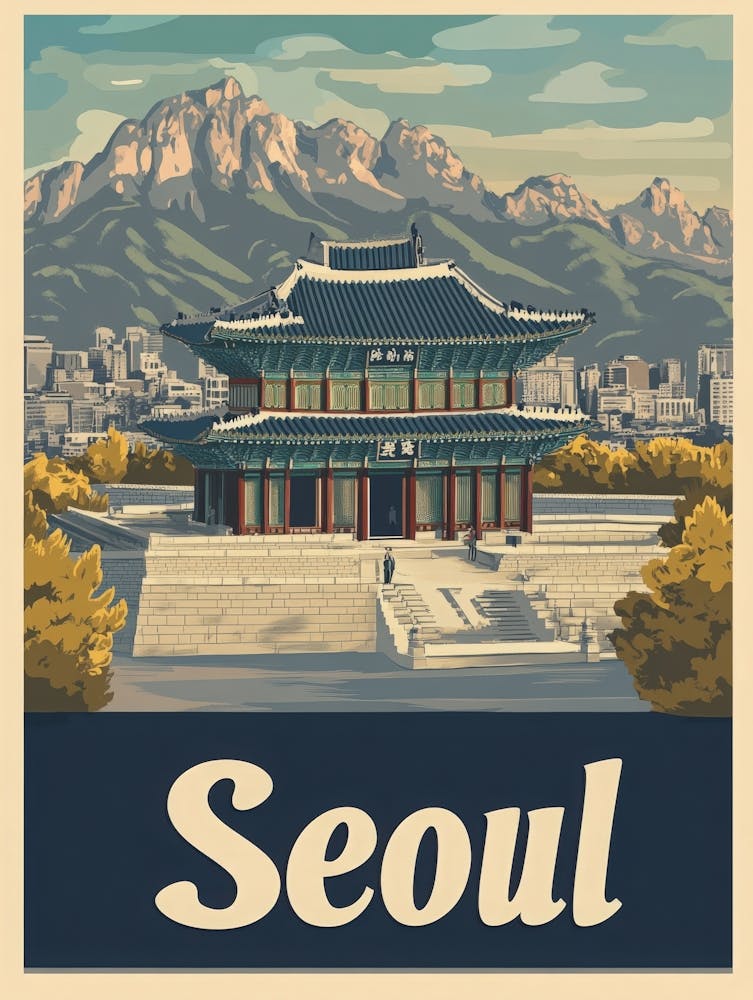 Aihrgdesign A Vintage Travel Poster Of Seoul 3
