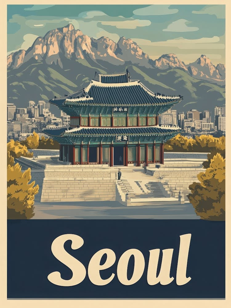 Aihrgdesign A Vintage Travel Poster Of Seoul 3