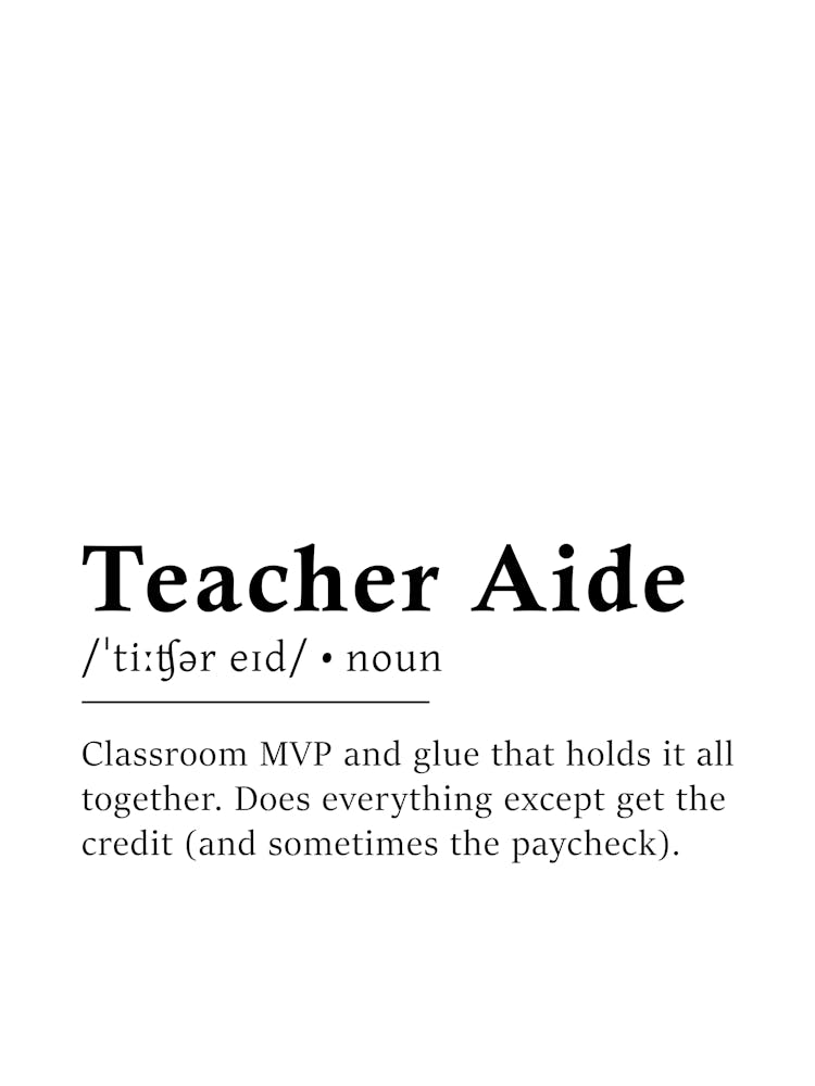 Teacher Aide Definition Poster - Dictionary