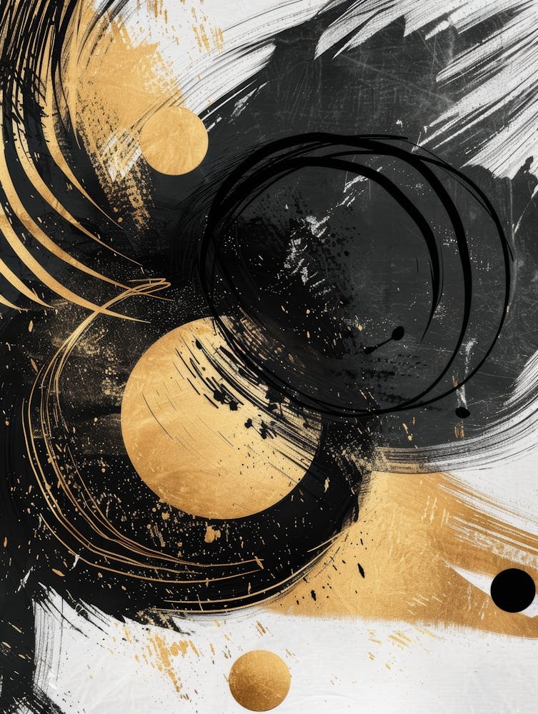 Abstract Black And Gold Canvas Print 10