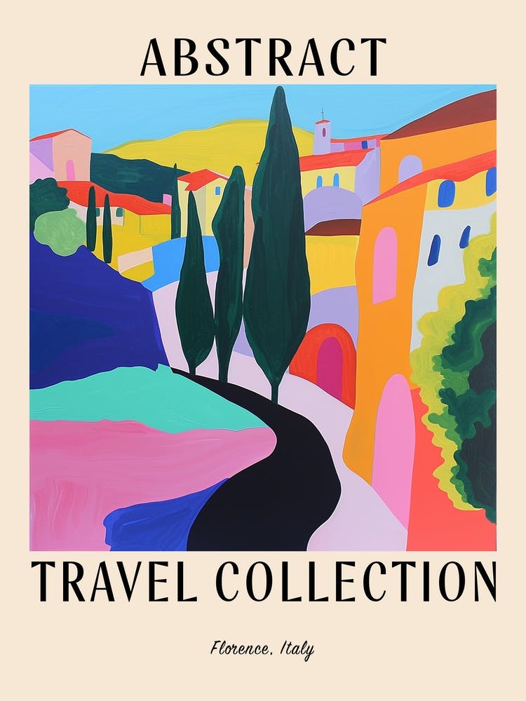 Abstract Travel Collection Poster Florence Italy 5