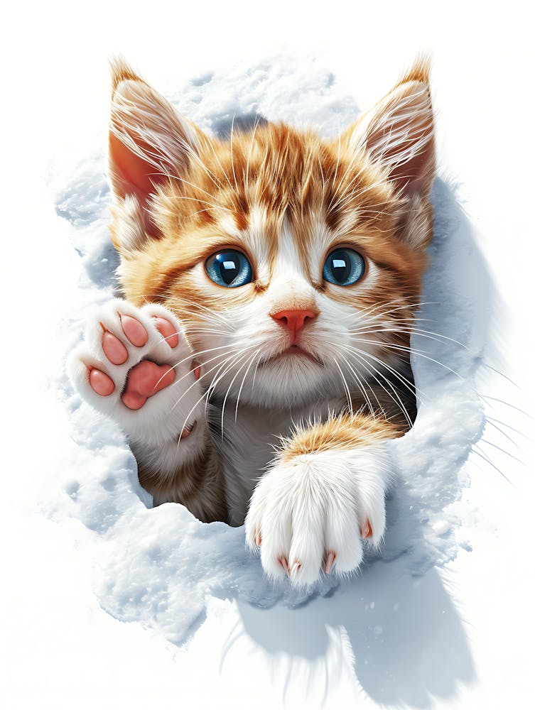 Kitten In The Snow